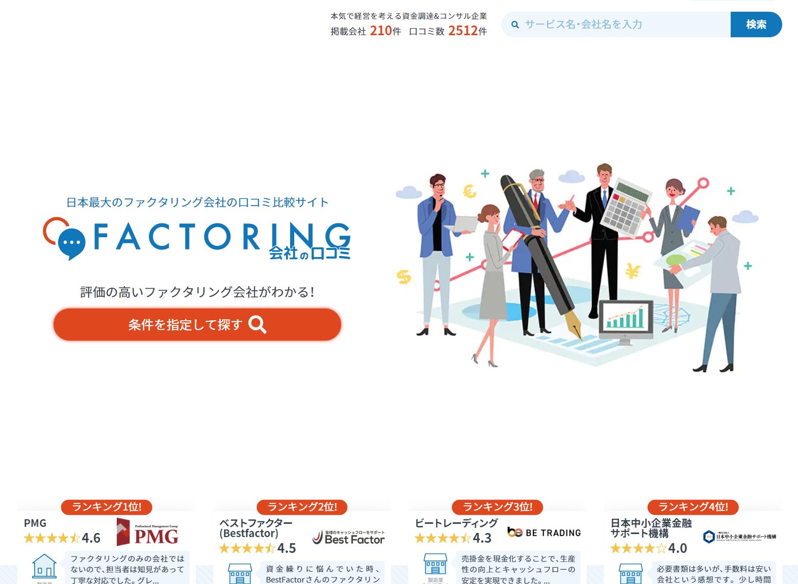「しあわせの遺品整理」が日本最大のファクタリング会社口コミ比較サイト「ファクタリング会社の口コミ」に掲載されました